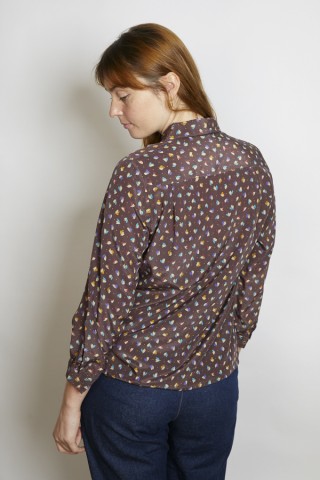 Camisa vintage marrón floreado - Ropa mujer SusiSweetdress