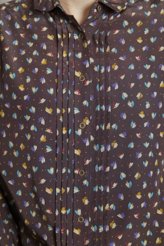 Camisa vintage marrón floreado - Ropa mujer SusiSweetdress