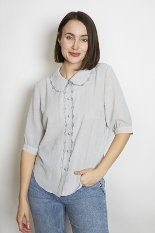 Camisa vintage gris claro textura - Ropa mujer SusiSweetdress