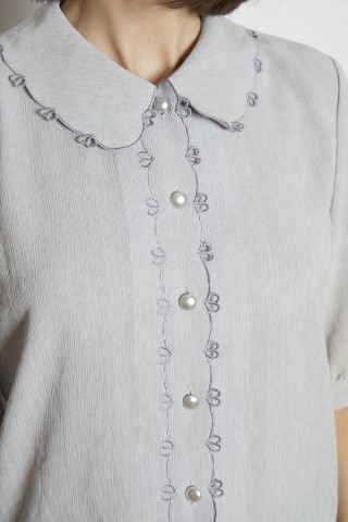 Camisa vintage gris claro textura - Ropa mujer SusiSweetdress