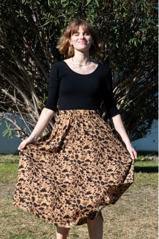 Falda maxi larga animal print con bolsillos- Ropa mujer SusiSweetdress