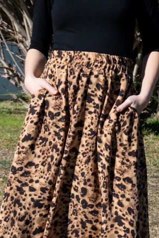 Falda maxi larga animal print con bolsillos- Ropa mujer SusiSweetdress