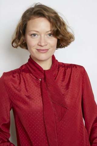 Camisa vintage rojo tomate puntitos - Ropa mujer SusiSweetdress