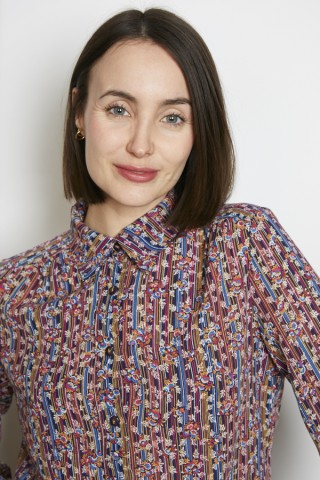 Camisa vintage azul marino rayas y flores - Ropa mujer SusiSweetdress