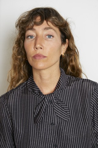 Camisa vintage negra rayas grises - Ropa mujer SusiSweetdress