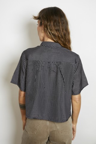 Camisa vintage negra rayas grises - Ropa mujer SusiSweetdress