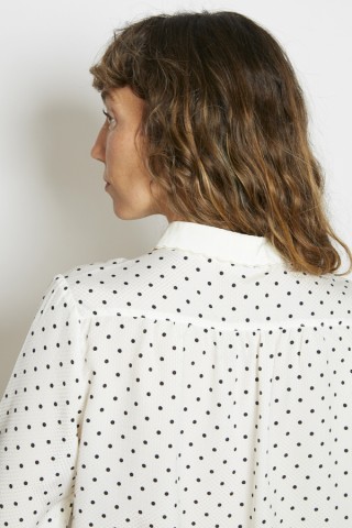 Camisa vintage blanca lunares negros - Ropa mujer SusiSweetdress