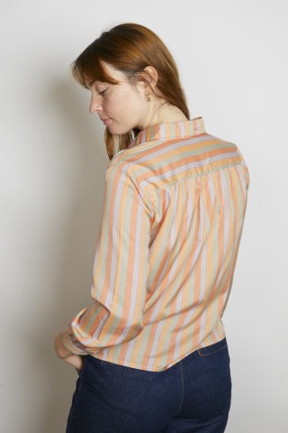 Camisa vintage salmón rayas - Ropa mujer SusiSweetdress