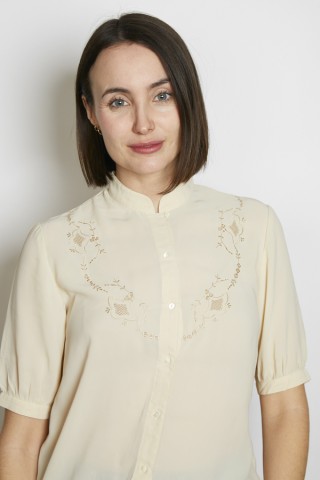 Camisa vintage beige bordada - Ropa mujer SusiSweetdress