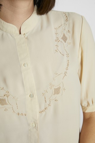 Camisa vintage beige bordada - Ropa mujer SusiSweetdress