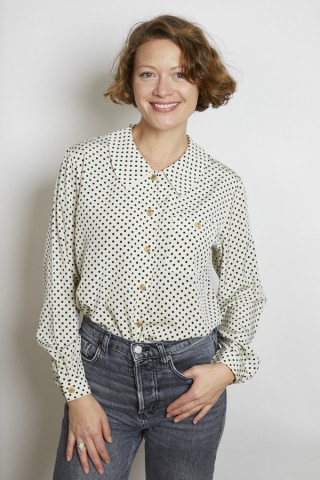 Camisa vintage blanca lunares negros - Ropa mujer SusiSweetdress