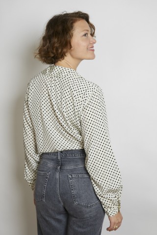 Camisa vintage blanca lunares negros - Ropa mujer SusiSweetdress