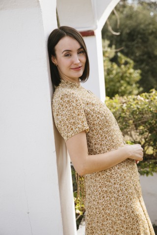 Vestido vintage beige con flores  - Ropa mujer vintage SusiSweetdress