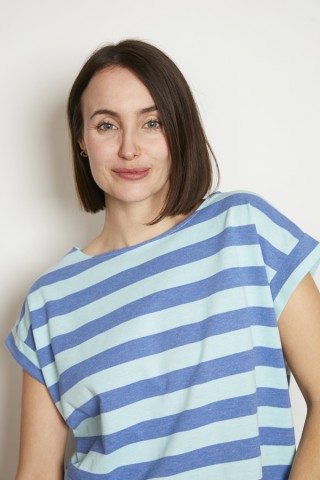 Camiseta SusiSweetdress a rayas azules tela polo- Ropa mujer SusiSweetdress