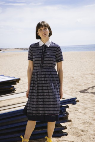 Vestido vintage azul marino con cenefas - Ropa mujer vintage SusiSweetdress