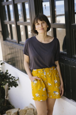 Shorts color amarillo con flores- Ropa mujer SusiSweetdress