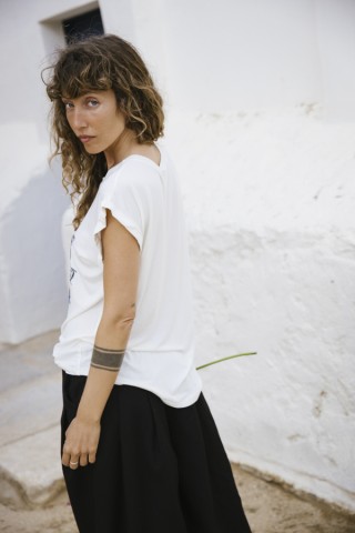 Camiseta SusiSweetdress blanca con estampado vintage- Ropa mujer SusiSweetdress