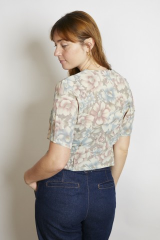 Camisa vintage con flores pastel- Ropa mujer SusiSweetdress
