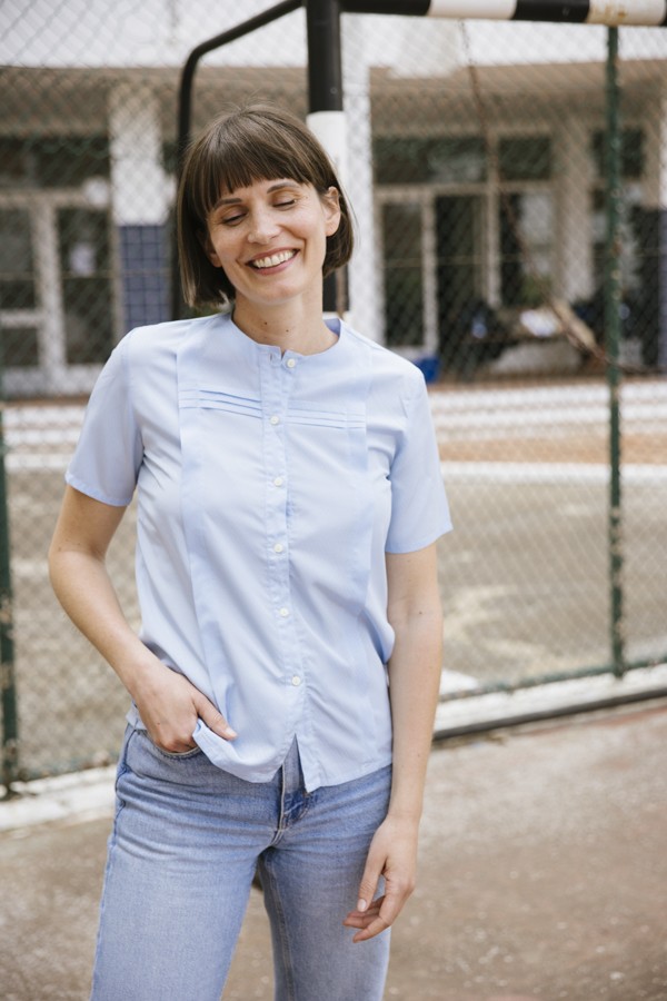 Camisa vintage azul pastel- Ropa mujer SusiSweetdress