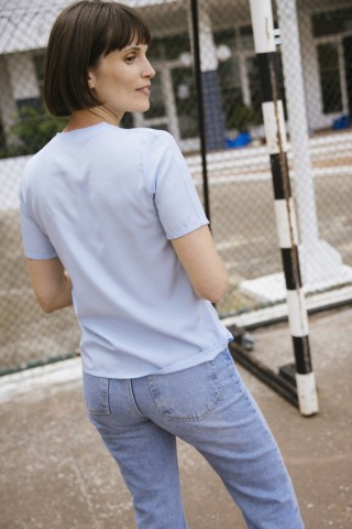 Camisa vintage azul pastel- Ropa mujer SusiSweetdress