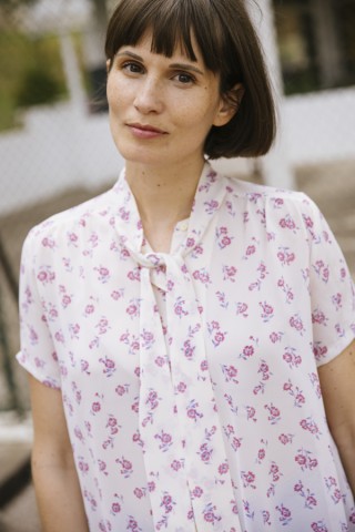 Camisa vintage blanca con flores rosas- Ropa mujer SusiSweetdress