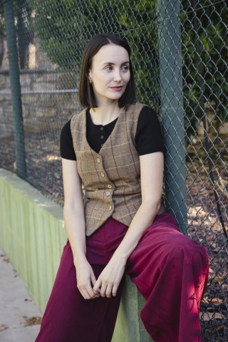 Pantalón palazzo de pana rojo tirantes- Ropa SusiSweetdress