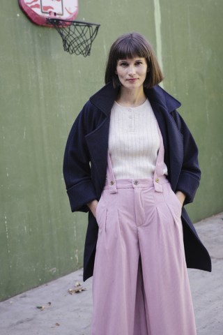 Pantalón palazzo de pana rosa pastel tirantes- Ropa SusiSweetdress