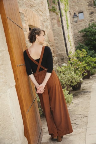 Pantalón palazzo de pana obre tirantes- Ropa SusiSweetdress
