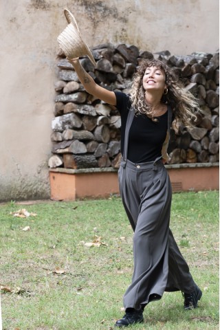 Pantalón palazzo gris tirantes- Ropa SusiSweetdress