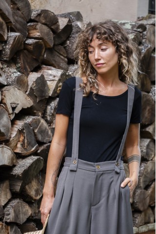 Pantalón palazzo gris tirantes- Ropa SusiSweetdress