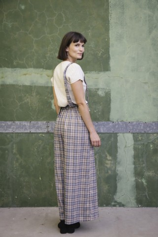 Pantalón palazzo gris a cuadros - Ropa SusiSweetdress