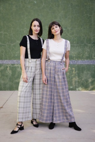 Pantalón palazzo gris a cuadros - Ropa SusiSweetdress