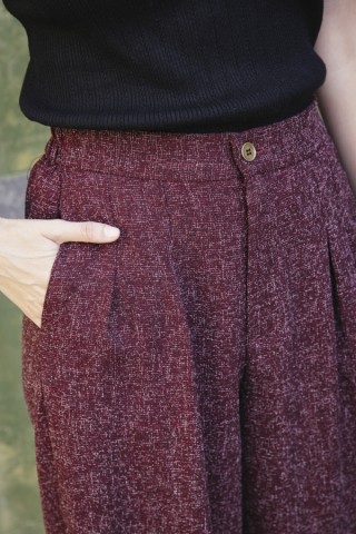 Pantalón palazzo granate chispeado - Ropa SusiSweetdress