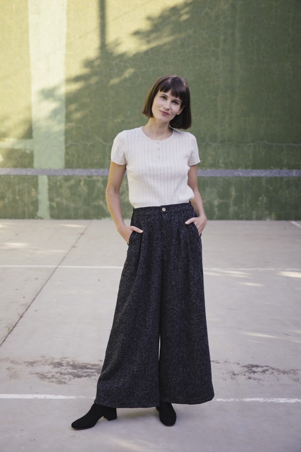 Pantalón palazzo azul marino chispeado - Ropa SusiSweetdress