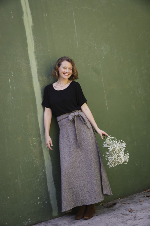 Falda maxi larga cruzada chispeado negro y beis- Ropa mujer SusiSweetdress