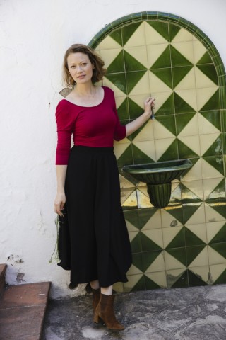 Falda maxi larga de pana negra con bolsillos- Ropa mujer SusiSweetdress
