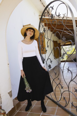 Falda maxi larga negra de punto- Ropa mujer SusiSweetdress