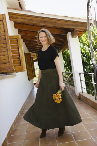 Falda maxi larga kaki de punto- Ropa mujer SusiSweetdress