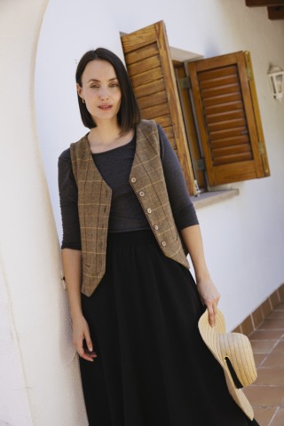 Falda maxi larga negra con bolsillos- Ropa mujer SusiSweetdress
