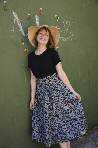 Falda larga animal print verde y negro con cintura alta- Ropa mujer SusiSweetdress