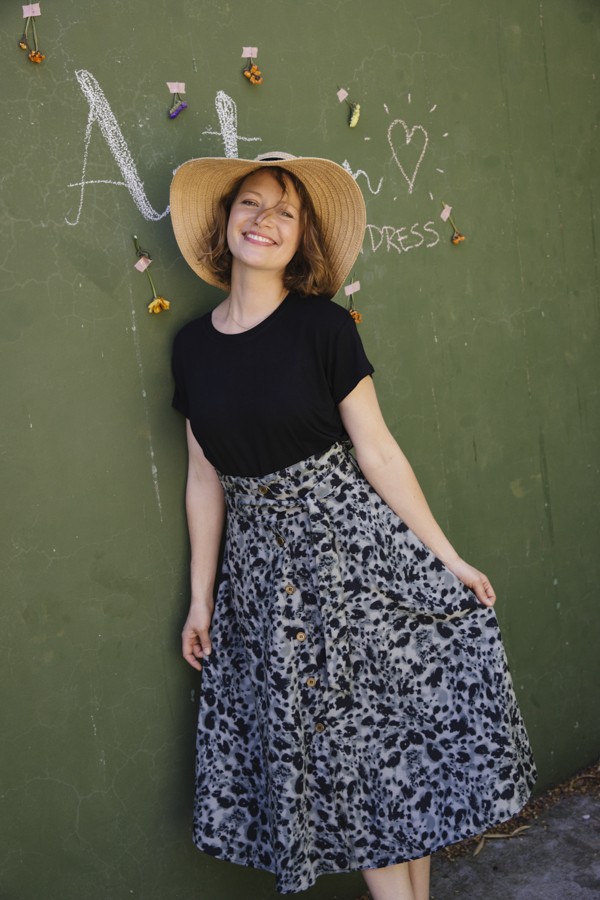 Falda larga animal print verde y negro con cintura alta- Ropa mujer SusiSweetdress