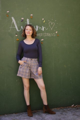 Shorts gris oscuro a cuadros- Ropa mujer SusiSweetdress