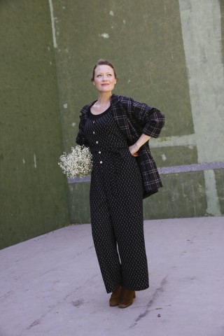 Blazer negra a cuadros grises y rojos-Ropa mujer SusiSweetdress