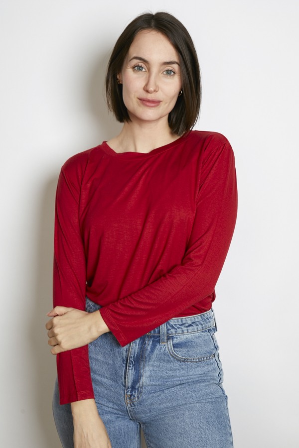 Camiseta SusiSweetdress roja manga larga- Ropa mujer SusiSweetdress