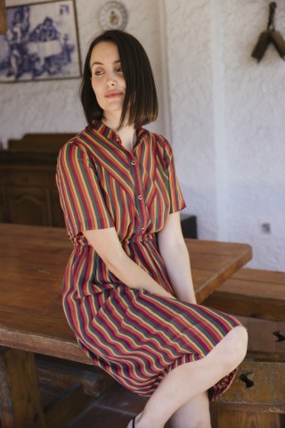 Vestido vintage a rayas otoñal - Ropa mujer vintage SusiSweetdress