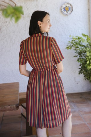Vestido vintage a rayas otoñal - Ropa mujer vintage SusiSweetdress