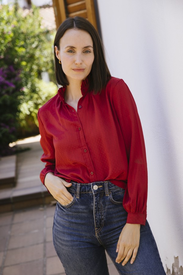 Camisa vintage roja- Ropa mujer SusiSweetdress