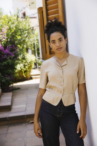 Camisa vintage beis- Ropa mujer SusiSweetdress