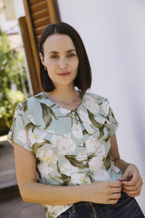 Camisa vintage verde a flores- Ropa mujer SusiSweetdress
