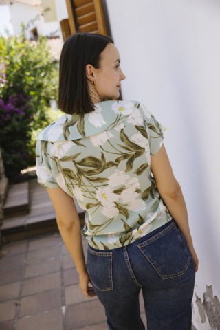 Camisa vintage verde a flores- Ropa mujer SusiSweetdress